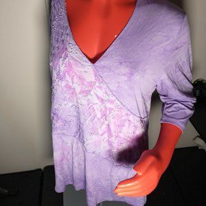 Only Mine - Purple Dressy Maternity Blouse - Size 1x